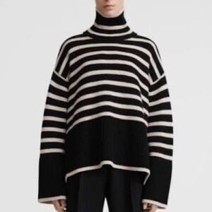 Toteme Signature Stripe Wool Blend Turtleneck Sweater Women's XS